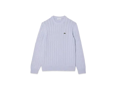 LACOSTE Cable Knit Sweater "Light Blue"