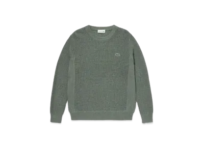 LACOSTE Heather Color Ring Waffle Knit "Dark Green"