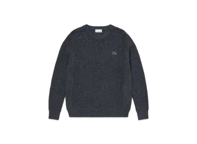 LACOSTE Heather Color Ring Waffle Knit "Navy"