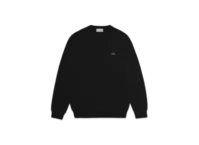 LACOSTE Organic Cotton V-Neck Sweater "Black"
