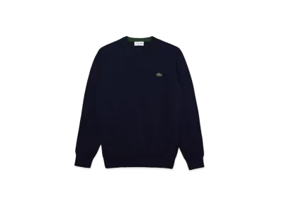 LACOSTE Organic Cotton Crew Neck Sweater "Navy"
