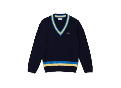 LACOSTE V Neck Denis Sweater "Navy"