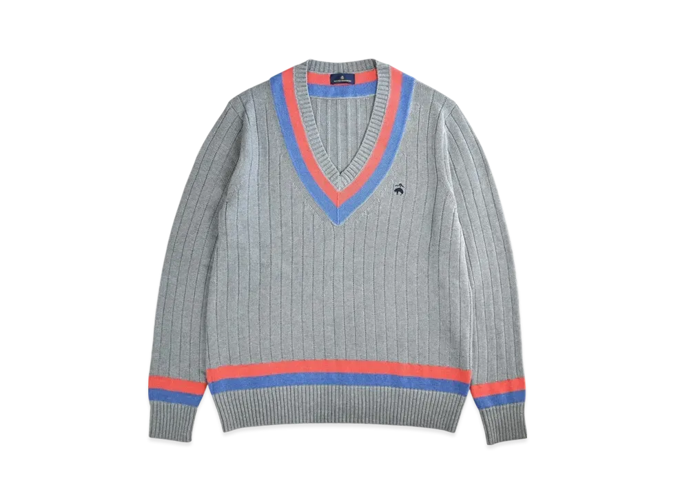LACOSTE Classic V Neck Knit Sweater "Grey"