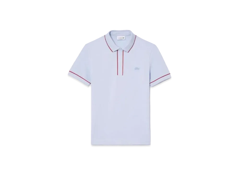 LACOSTE Color Scheme Piping Hiyoku Polo Shirt "Light Blue"