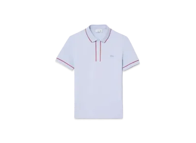 LACOSTE Color Scheme Piping Hiyoku Polo Shirt "Light Blue"