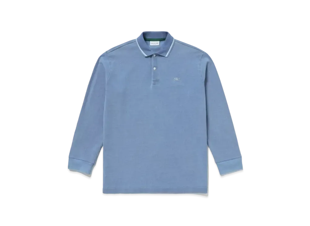 LACOSTE Loose Fit Big Pique Ground Indigo Polo Shirt "Indigo Blue"