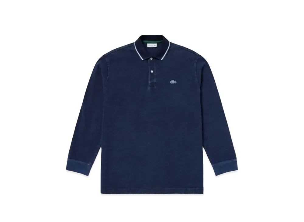 LACOSTE Loose Fit Big Pique Ground Indigo Polo Shirt "Dark Indigo"