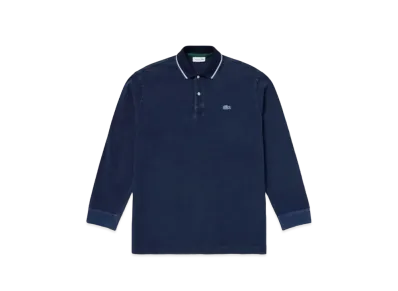 LACOSTE Loose Fit Big Pique Ground Indigo Polo Shirt "Dark Indigo"