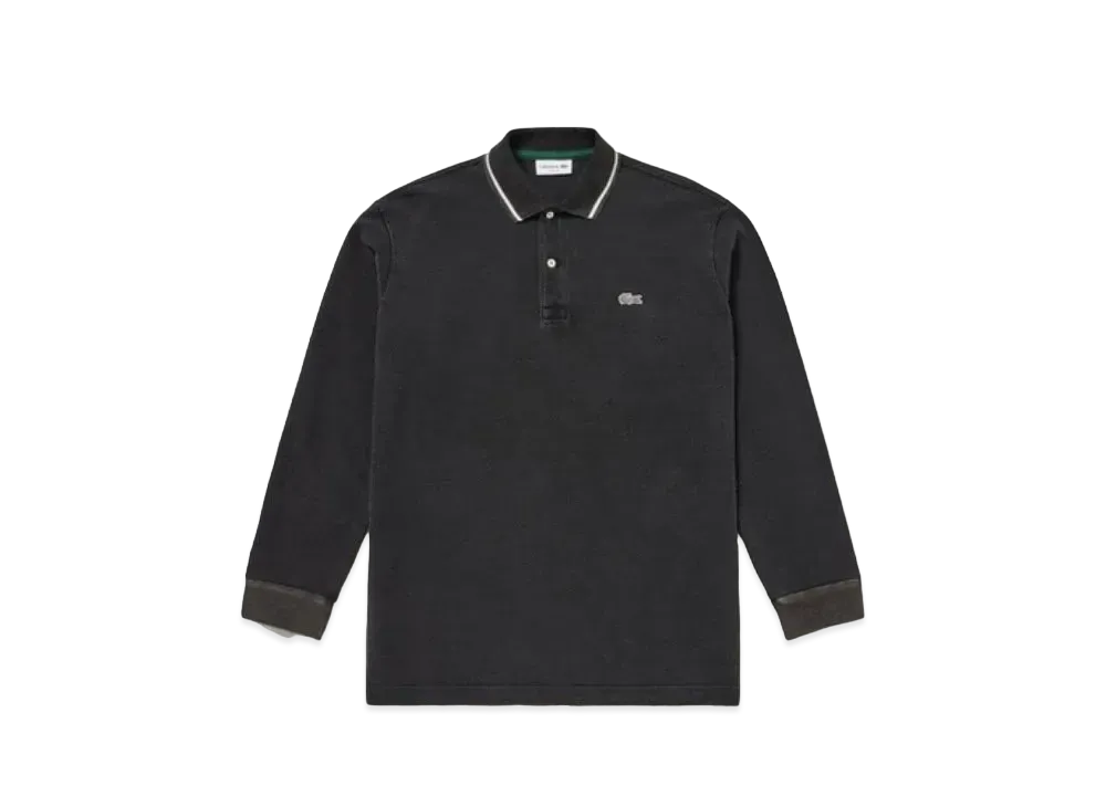 LACOSTE Loose Fit Big Pique Ground Indigo Polo Shirt "Dark Grey"