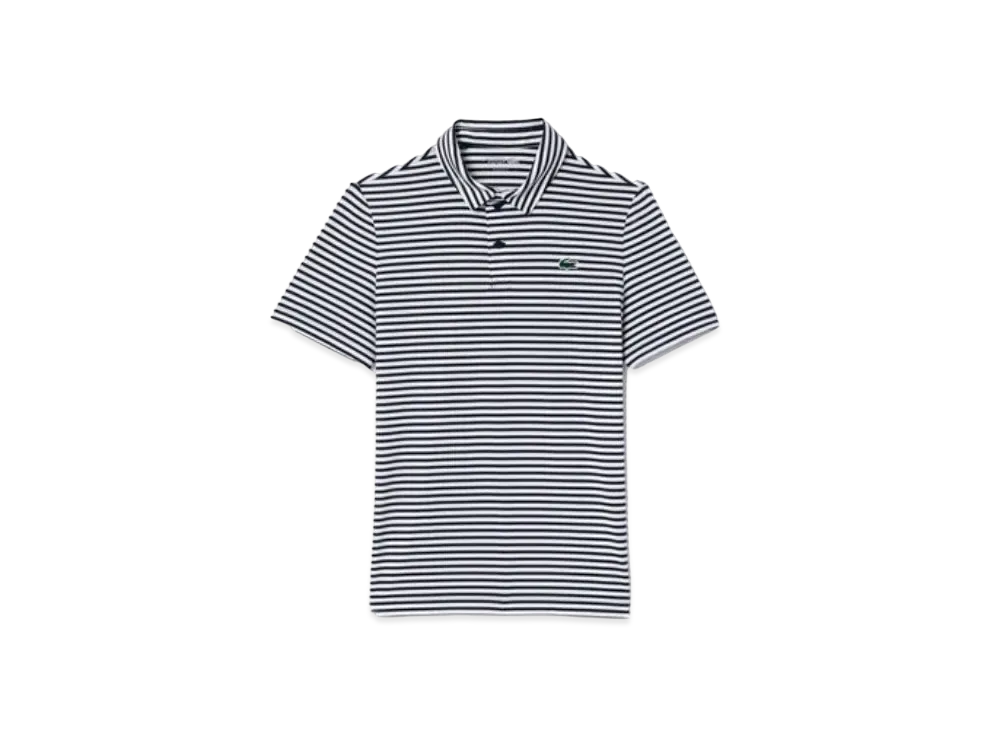 LACOSTE Ultra Dry By Color Border Polo Shirt "White Navy"