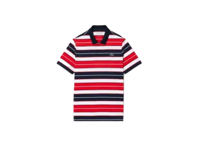 LACOSTE Multi Color Border Ultra Dry Polo Shirt "Navy"