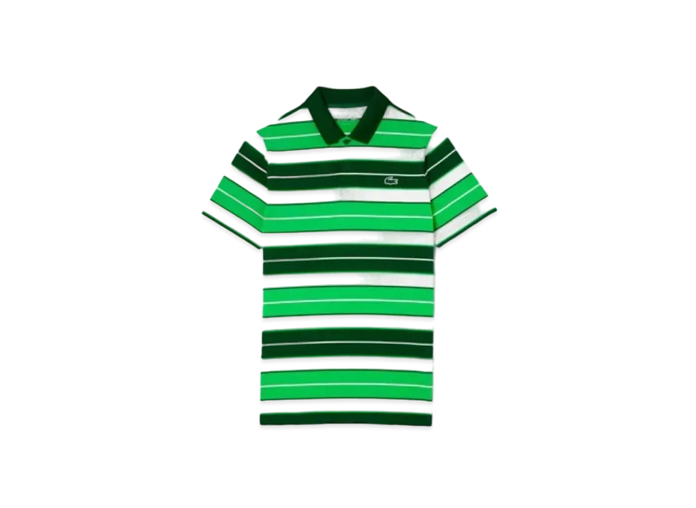 LACOSTE Multi Color Border Ultra Dry Polo Shirt "Green"