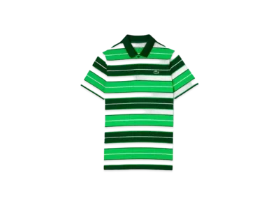 LACOSTE Multi Color Border Ultra Dry Polo Shirt "Green"