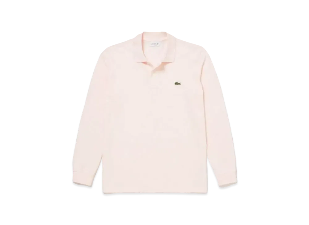 LACOSTE Original Fit Long Sleep Polo Shirt "Light Pink"