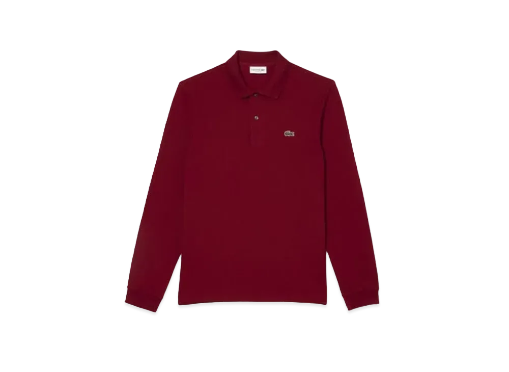 LACOSTE Original Fit Long Sleep Polo Shirt "Burgundy"