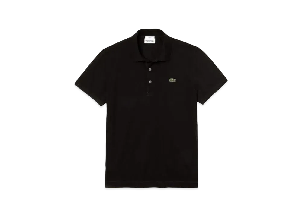 LACOSTE Slim Fit Solid Short Sleep Polo Shirt "Black"