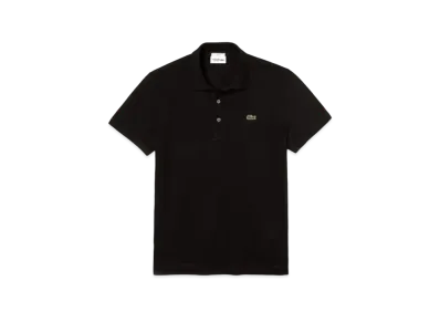 LACOSTE Slim Fit Solid Short Sleep Polo Shirt "Black"