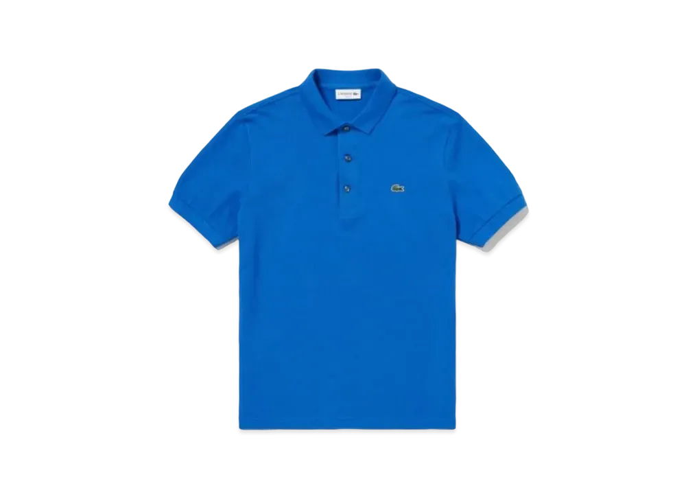 LACOSTE Slim Fit Solid Short Sleep Polo Shirt "Blue"