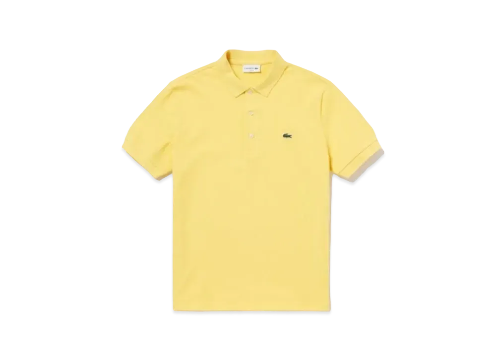 LACOSTE Slim Fit Solid Short Sleep Polo Shirt "Yellow"