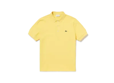 LACOSTE Slim Fit Solid Short Sleep Polo Shirt "Yellow"