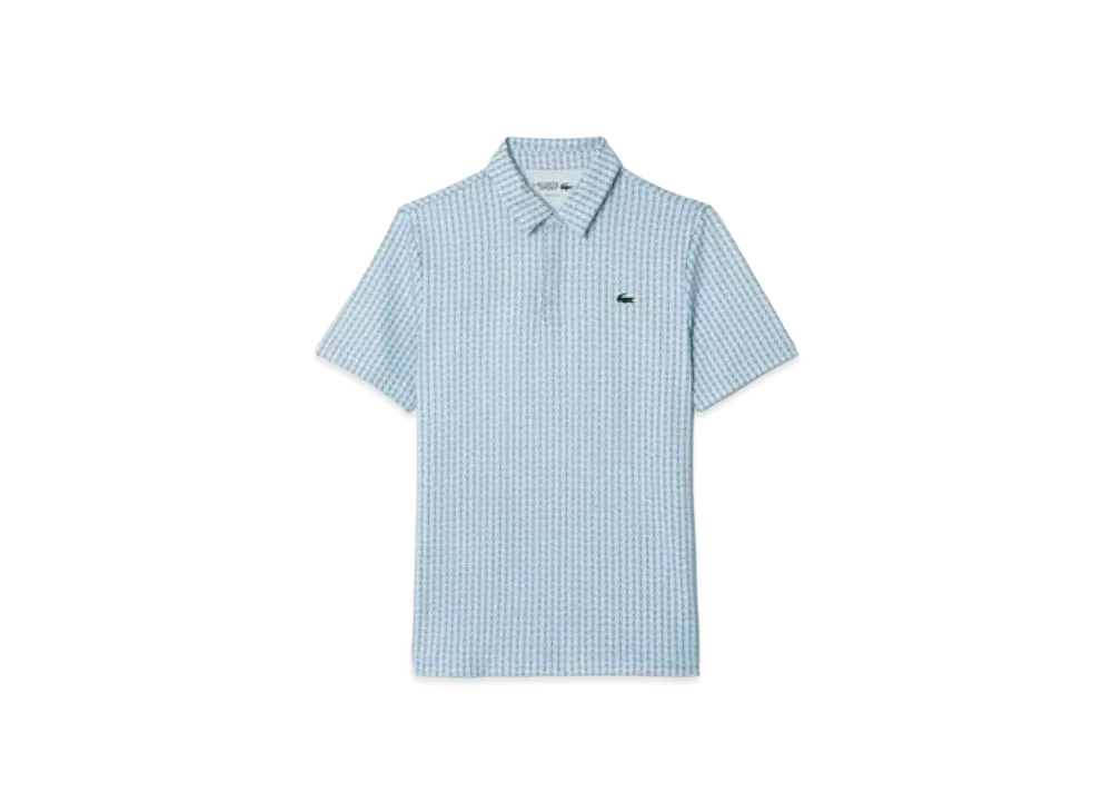 LACOSTE Minimum Allover Print Golf Polo Shirt "Light Blue"