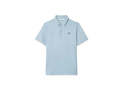 LACOSTE Minimum Allover Print Golf Polo Shirt "Light Blue"