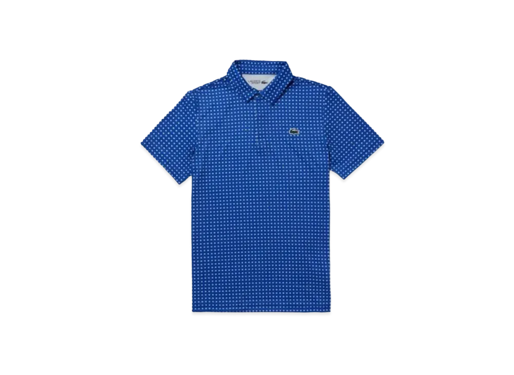 LACOSTE Minimum Allover Print Golf Polo Shirt "Blue"