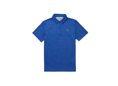 LACOSTE Minimum Allover Print Golf Polo Shirt "Blue"