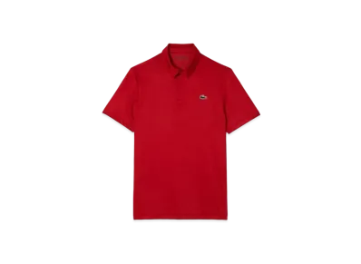 LACOSTE Minimum Allover Print Golf Polo Shirt "Bordeaux"