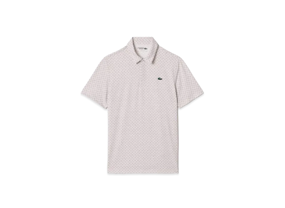 LACOSTE Minimum Allover Print Golf Polo Shirt "White"