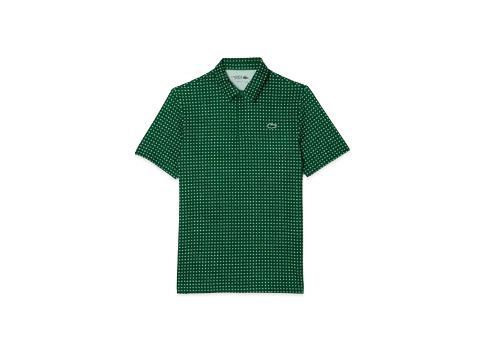 LACOSTE Minimum Allover Print Golf Polo Shirt "Green"