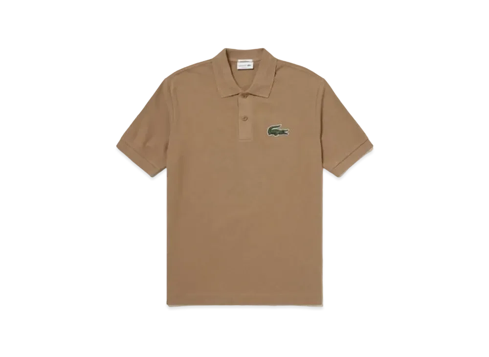 LACOSTE Loose Fit Cotton Pique Polo Shirt "Brown"