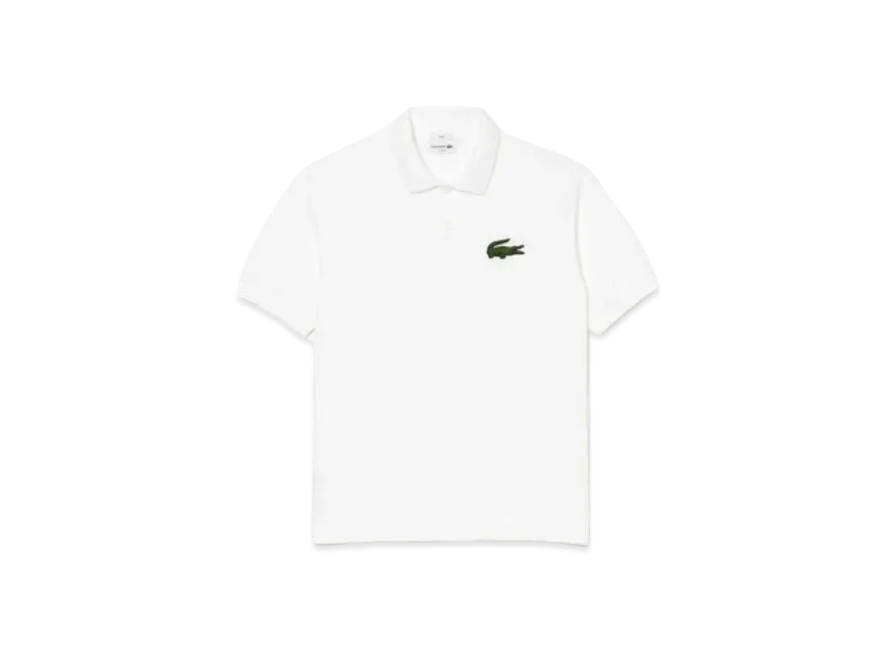 LACOSTE Loose Fit Cotton Pique Polo Shirt "White"