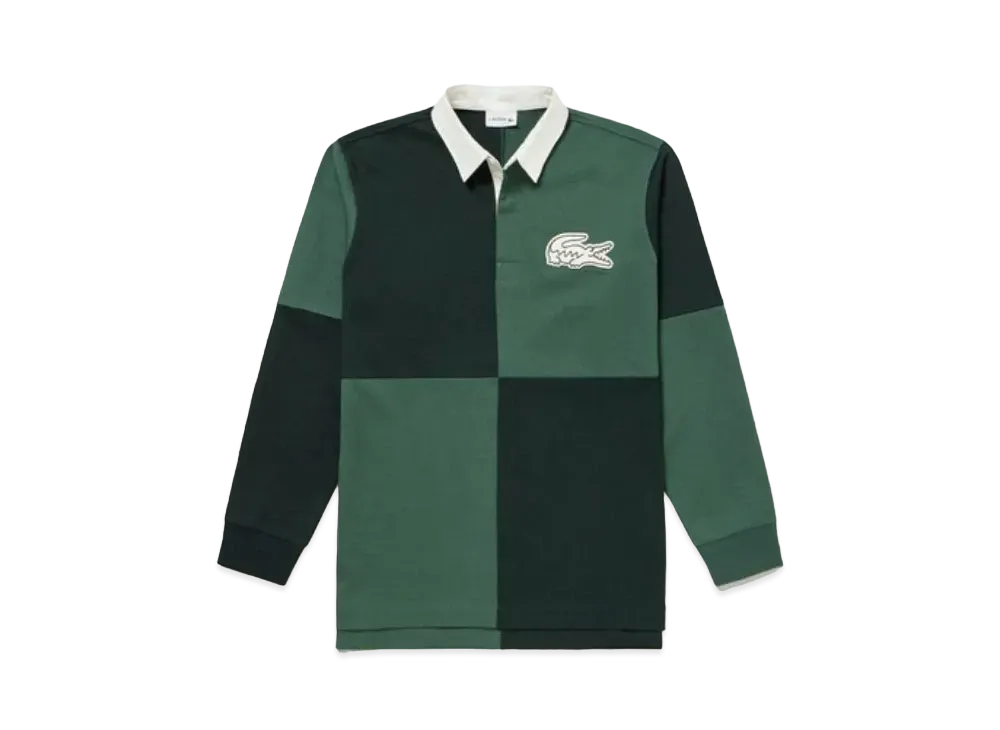 LACOSTE Color Block Lager Polo Shirt "Green"