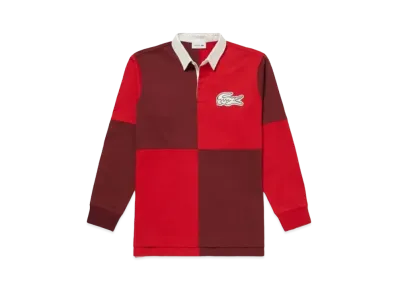 LACOSTE Color Block Lager Polo Shirt "Bordeaux"