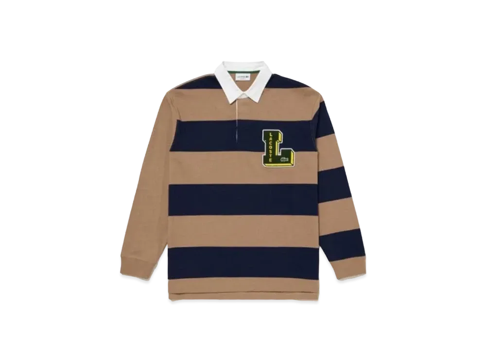 LACOSTE Crazy Pattern Lager Polo Shirt "Brown"