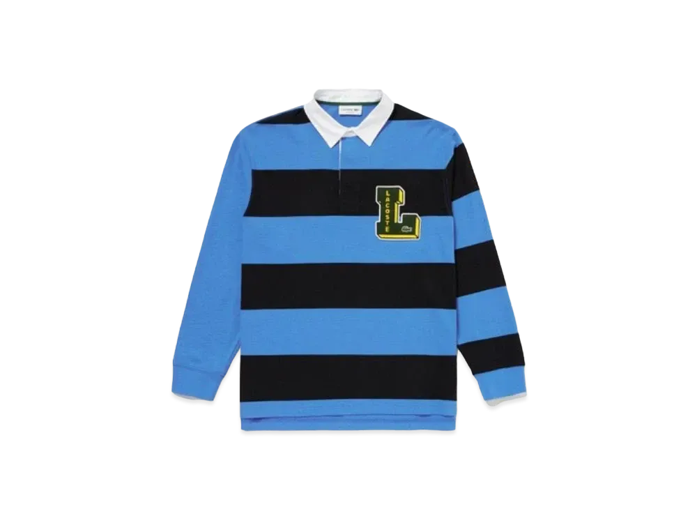 LACOSTE Crazy Pattern Lager Polo Shirt "Blue"
