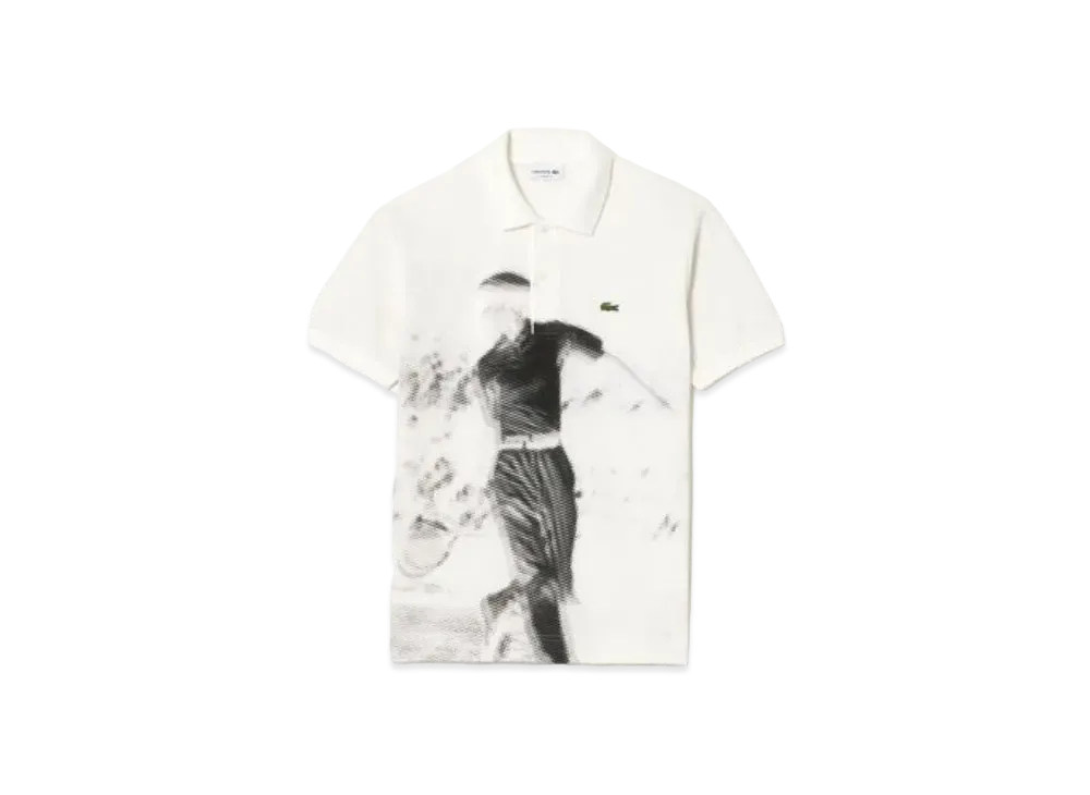 LACOSTE Rene Photo Print Polo Shirt "White"