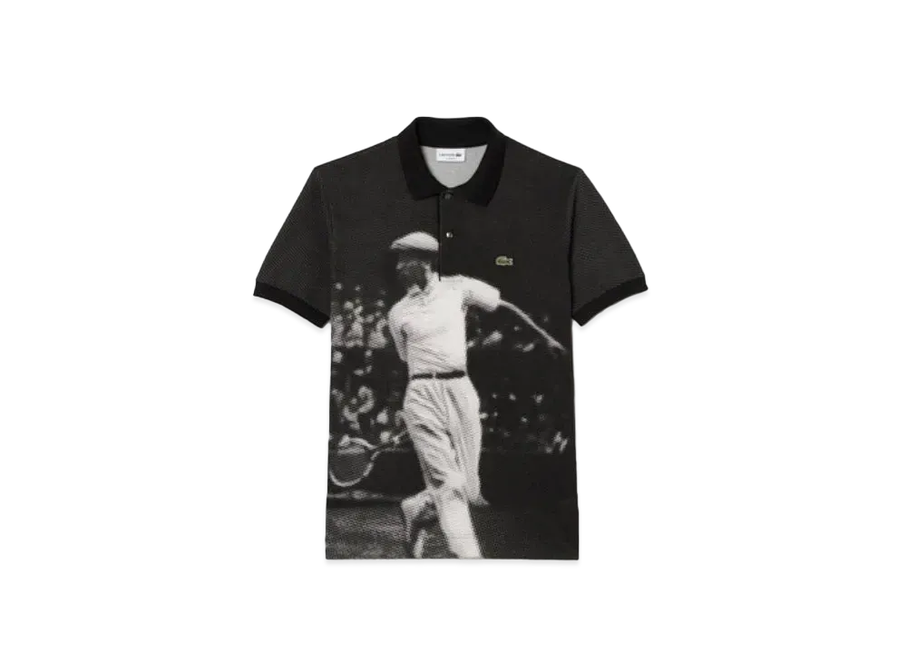 LACOSTE Rene Photo Print Polo Shirt "Black"