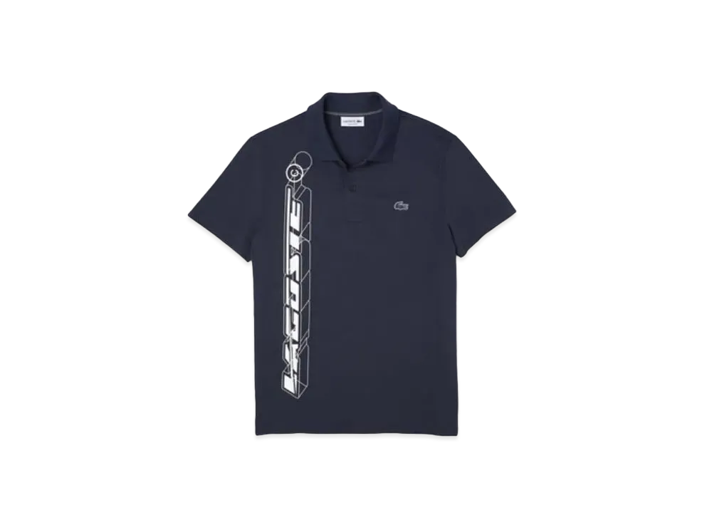 LACOSTE 3D Graphic Print Polo Shirt "Navy"