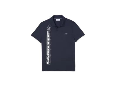 LACOSTE 3D Graphic Print Polo Shirt "Navy"