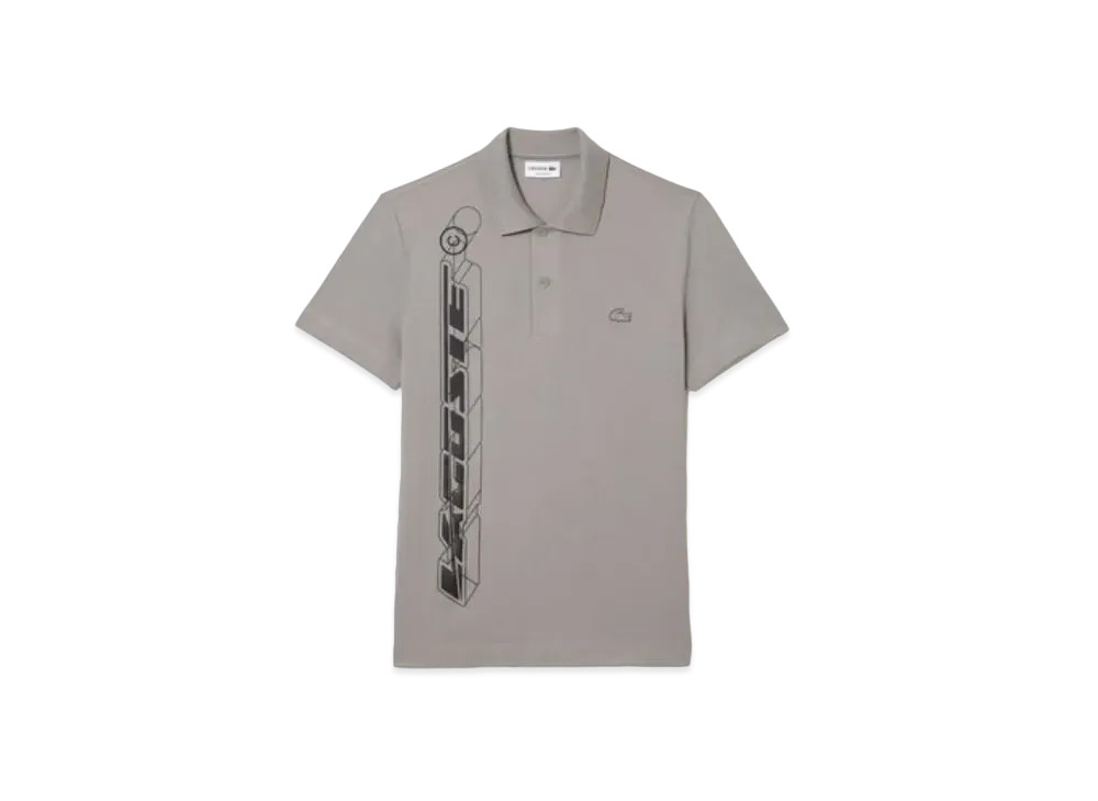 LACOSTE 3D Graphic Print Polo Shirt "Grey"