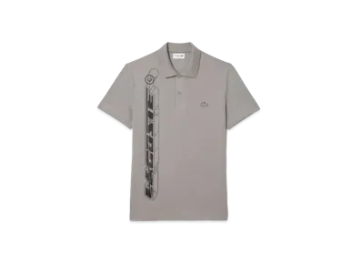 LACOSTE 3D Graphic Print Polo Shirt "Grey"