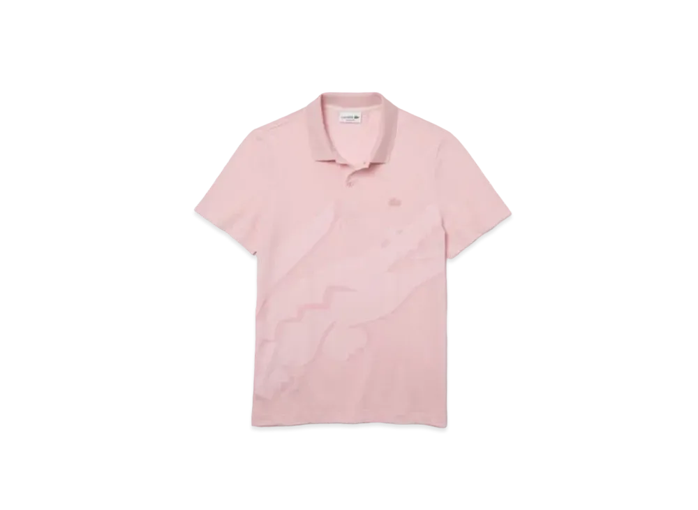 LACOSTE Oversize Print Polo Shirt "Pink"