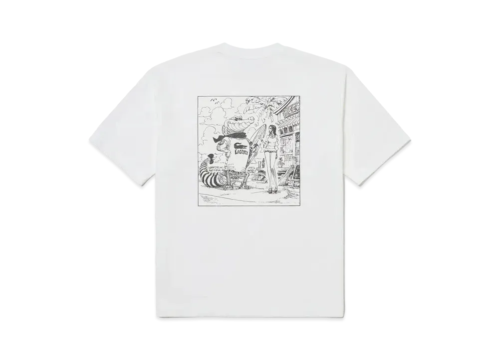 LACOSTE x ONE PIECE Front Cover Back Print T-Shirt "White"