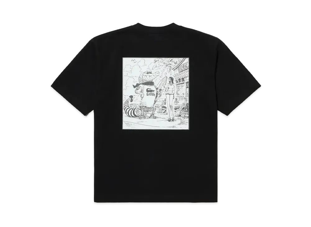 LACOSTE x ONE PIECE Front Cover Back Print T-Shirt "Black"