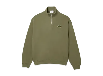 LACOSTE Half Zip Stand Up Collar Sweat "Khaki Olive"