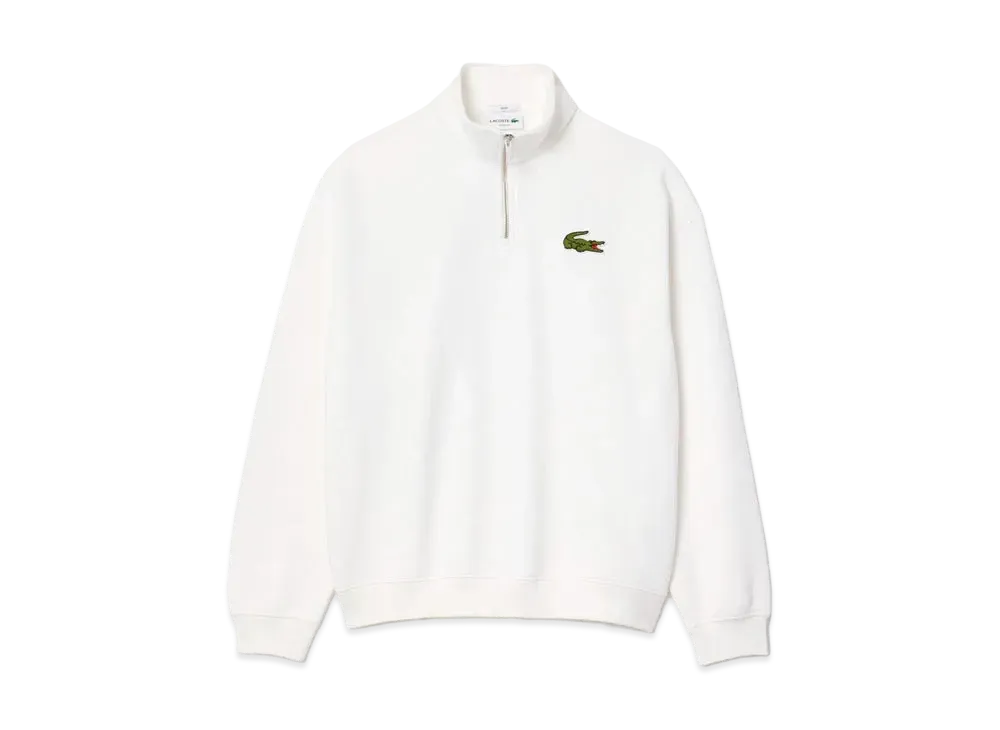 LACOSTE Half Zip Stand Up Collar Sweat "White"