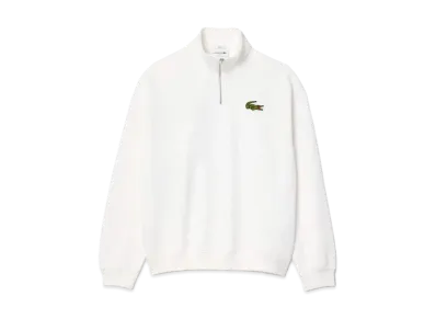 LACOSTE Half Zip Stand Up Collar Sweat "White"