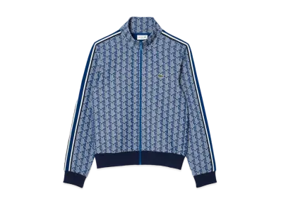 LACOSTE Monogram Jacquard Track Jacket "White/Navy"